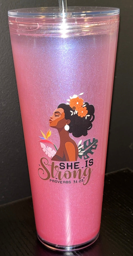 Melanin Girl Tumbler(Mica)